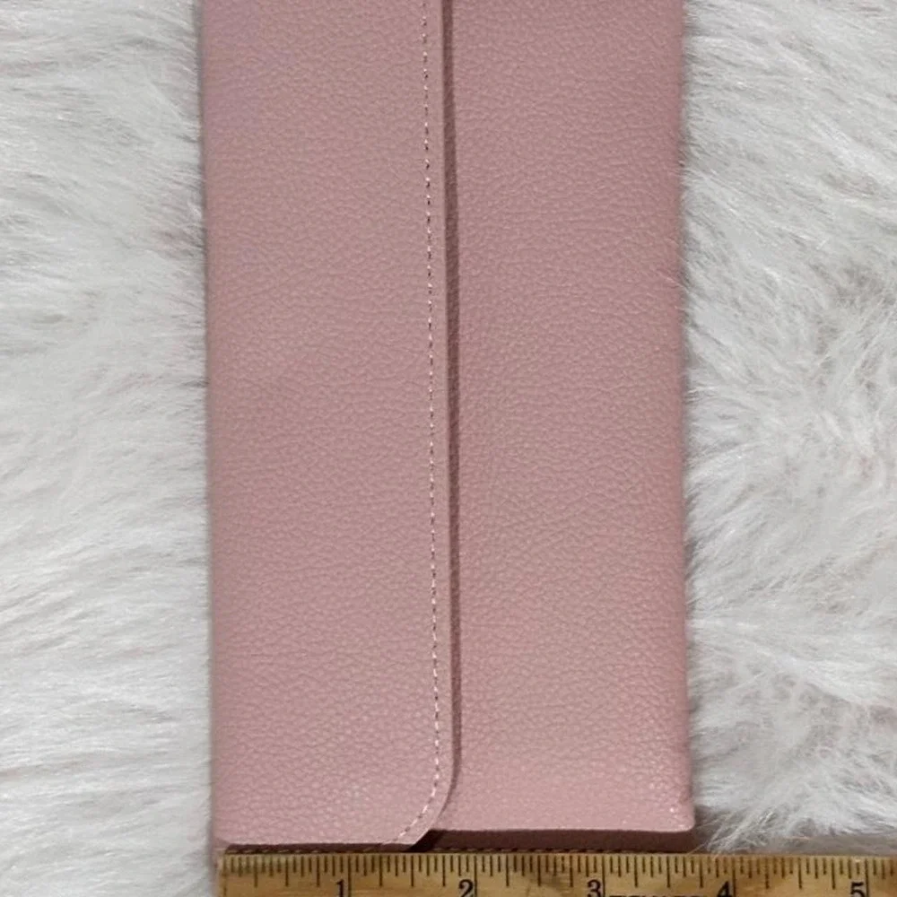 Blush Pink Minimalist Faux Leather Envelope Wallet